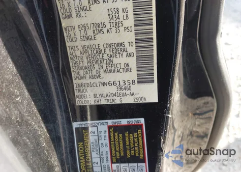 2022 Nissan Frontier King Cab S 4X2 z USA, uszkodzony, nr VIN 1N6ED1CL7NN661358